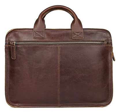 Laptop Briefcase Large Capacity, Dual Compartment Expandable 15.6" Portfolio for Business - color: Dark Coffee