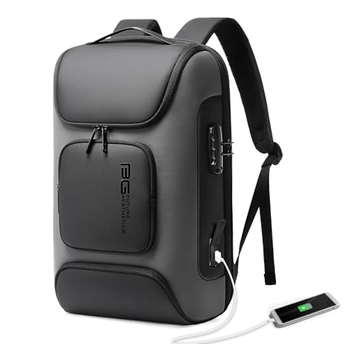BANGE Business Laptop Backpack Fit for 15.6 INCH,Travel Backpack with USB Charging Port,Men Travel Backpack with Water Bottle Holder for Men and Women… - color: Grey