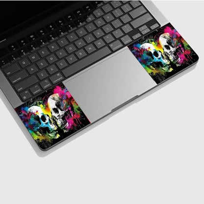 Universal Laptop Skin Sticker with 2 Wrist Pad Skins, Waterproof Scratch Resistant Vinyl Laptop Cover Decal, Cut to Fit for 11–15.6 Inch MacBook HP Dell Lenovo, Color Skull - color: Color Skull