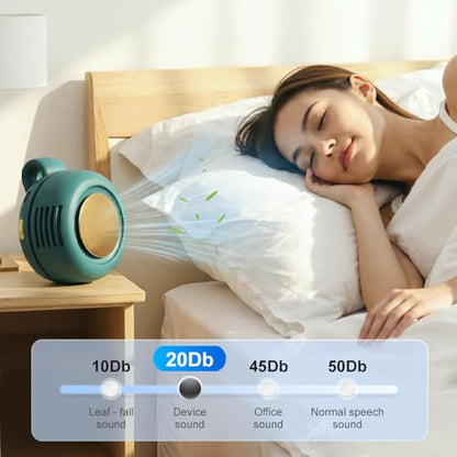 Clip on Fan Portable, 360° Rotatable Mini Clip Fan for Shirt Waist, 3-Speed Adjustable Small Whirlwind Fan for Outdoor Travel Office, USB Rechargeable Personal Cooling Fan (White-1 pcs)
