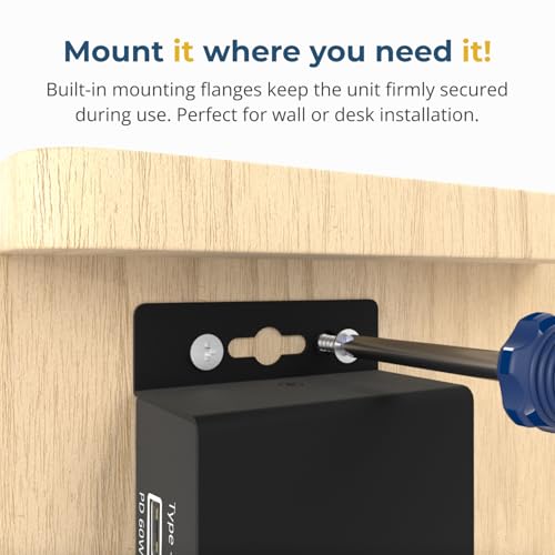 Coolgear Chargeit! Mini 75W Dual Port USB-A and USB-C PD Charger - QC 4.0 with PPS, Industrial Metal Chassis, Simultaneous Dual Port USB Fast Charging for Offices, Labs, and Vehicles (9~24V DC) - style: 75.0 Watts