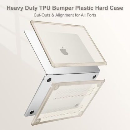 MOSISO Compatible with MacBook Air 15 inch Case M5 2026 M4 M3 M2 2025-2023 | A3448 A3241 A3114 A2941,Anti-Cracking,Heavy Duty Shock-Absorbing Hard Shell Case with TPU Bumper&Keyboard Cover, Starlight - color: Starlight