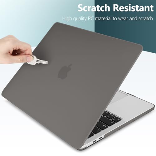 for MacBook Pro 13 inch Case 2023 2022 2021 2020 Release Model: A2338 M2/M1 A2289 A2251 with Touch Bar & Touch ID, Frosted Matte Plastic Hard Shell Case & Keyboard Cover, Gray - color: Gray