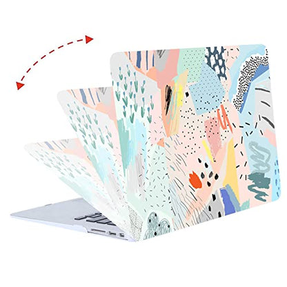 LanBaiLan Laptop Plastic Hard Shell Protective Case, Compatible for New MacBook Air 13 inch 2020 2019 2018 Release A2337 M1 A2179 A1932 Retina Display with Touch ID & Keyboard Cover, Graffiti - color: Graffiti