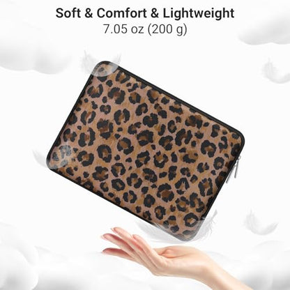 MOSISO Laptop Case 13.3 inch,13-13.3 inch Laptop Sleeve Bag with Small Case | Compatible with MacBook Air/Pro 13/Pro 14 M5 M4 M3 M2 M1, HP Dell ASUS Lenovo, Wild Leopard Neoprene Computer Bag, Brown