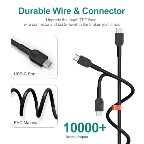 2025 New Slim 65W USB-C Laptop Charger Compatible with Lenovo ThinkPad T14 T15 T16 X1 T490,Yoga 7i 2-in-1,for Lenovo Chromebook Charger,IdeaPad3 Charger .Type-C Fast Charging AC Adapter