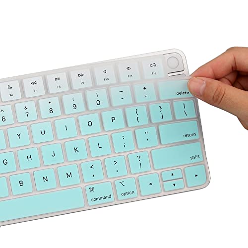 Keyboard Cover Skin for Apple Magic Keyboard A2449 A2450 MK293LL/A MK2A3LL/A, 2024/2023/2021 iMac All-in-One Desktop Keyboard, iMac 24 Inch with M4 /M3 /M1 Chip with Touch ID, US Layout, MintGreen - color: MintGreen