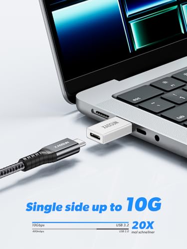 XAOSUN 10Gbps USB to USB C Adapter 3 Pack, 3.1 USBC Female to USB Male Adapter, One-Sided SuperSpeed Data Sync, 100W Fast Charging for iPhone 16 15 14 13, Laptop, Charger, Quest Link, etc, Sliver - color: Silver-3Pack