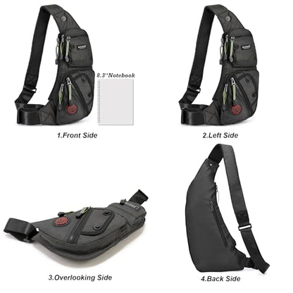 NICGID Sling Bag Chest Shoulder Backpack Crossbody Daypack for Men Women | Travel Outdoor Hiking Concealed Carry Fishing Fanny Tool Small Casual - color: Army Green