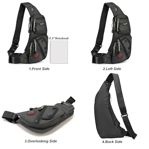 NICGID Sling Bag Chest Shoulder Backpack Crossbody Daypack for Men Women | Travel Outdoor Hiking Concealed Carry Fishing Fanny Tool Small Casual - color: Black