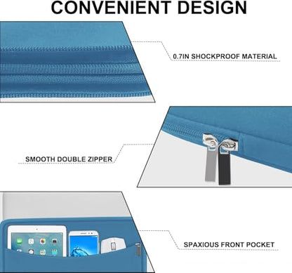 Laptop Case Sleeve 15.6 inch, Shockproof Protective Laptop Cover Briefcase Carrying Computer Bag with Accessory Pocket, Computer Bag Compatible with MacBook, HP, Dell, Lenovo, Asus, Light Blue - color: Light Blue, size: 15.6 inch