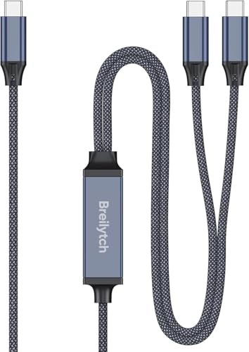 USB C to USB C 2 in 1 Multi Charging Cable 4FT, 140W Fast Charge USB-C Splitter Chargering Cable with 2 Type C Ports for iPhone 17/16/15 Series, Samsung Galaxy S25, iPad, MacBook Air/Pro, Lenovo