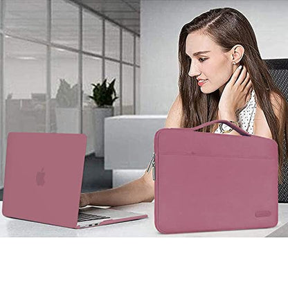 MOSISO Compatible with MacBook Air 13 inch Case M5 2026 M4 2025 M3 M2 2024-2022 A3449 A3240 A3113 A2681,Hard Shell&Sleeve Bag&Keyboard Skin&Webcam Cover&ScreenFilm for MacBook Air 13.6, Dusty Rose - color: Dusty Rose