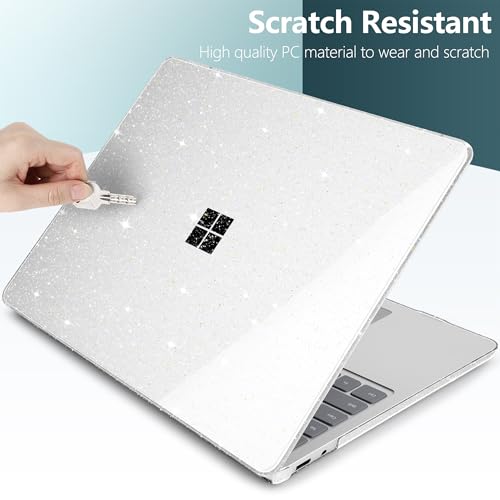 Shiny Crystal Clear Case for Microsoft Surface Laptop 13-Inch Copilot+ PC 2025 2026 for Business – Sparkling Protective Shell, Slim Lightweight Design with Scratch Protection, Clear - color: Clear