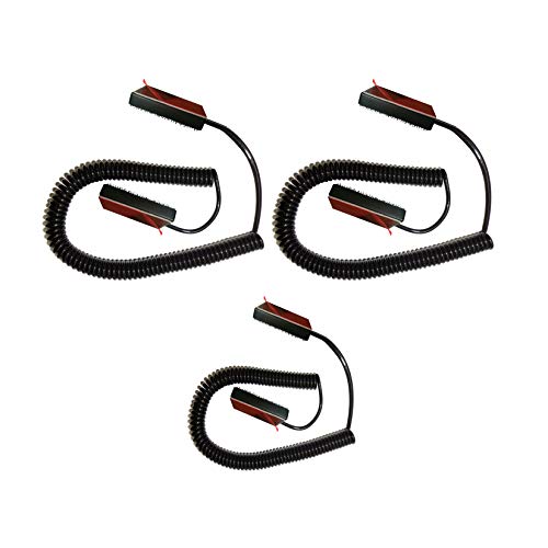 Universal Coiled Security Cable Bulk Pricing Available - Remote Control Tether Security Cable Leash with Hook and Loop Fastener Tape and Double-Sided Tape - CBL02 (3-Pack) - size: 3 Pack