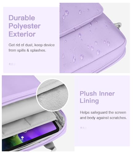 MoKo 9-11 Inch Tablet Sleeve Bag Handle Carrying Case with Shoulder Strap | Fits iPad Pro/Air/A16 11-inch, iPad 10th 10.9, iPad 9/8/7th 10.2, iPadAir 5/4th 10.9 and Tab S8/S9 11-inch, Purple - color: Purple, size: 9-11 inch