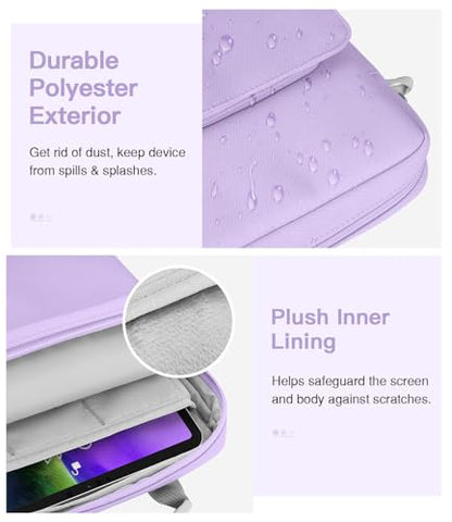 MoKo 9-11 Inch Tablet Sleeve Bag Handle Carrying Case with Shoulder Strap | Fits iPad Pro/Air/A16 11-inch, iPad 10th 10.9, iPad 9/8/7th 10.2, iPadAir 5/4th 10.9 and Tab S8/S9 11-inch, Purple - color: Purple, size: 9-11 inch
