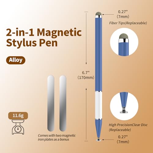 Bopomofo Stylus Pen for Touchscreen,3PCS 2-in-1 Magnetic Stylus Pen | High Sensitivity & Precision Stylus,Extended Pen Body Design,Compatible with Touch Screens(6 Tips+2 Magnetic Sheets) - color: Blue/Light Green/Dark Green