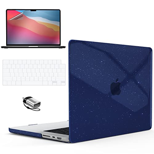 IBENZER Case for MacBook Pro 14 Inch 2026 2025 2024 2023 2022 M5 M4 M3 M2 M1 A3434 A3112 A3185 A3401 A2918 A2992 A2779 A2442 Pro/Max,Hardshell& KeyboardCover & ScreenFilm&Type-C,StarBlue,T14-S-BL+2TC - color: Star Blue