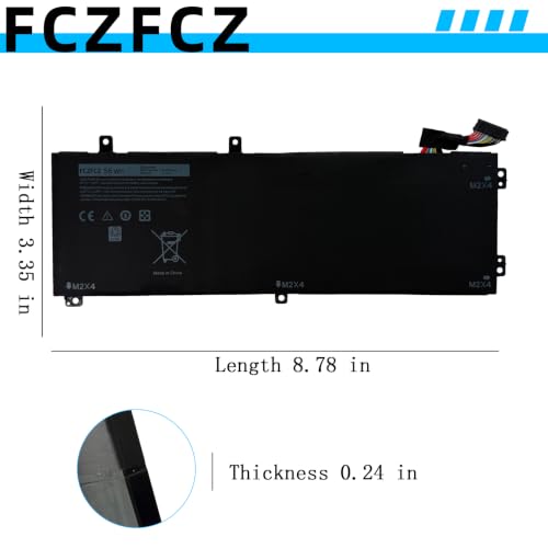 H5H20 Battery Replacement for Dell XPS 15 7590 9550 9560 9570 Precision 5510 5520 5530 5540 Inspiron 15 7500 7501 7590 7591 Vostro 7500 7590 Series 6GPTY 62MJV M7R96 5D91C 56Wh 11.4V 3-Cells - size: 10.59*4.37*1.22 inch H5H20