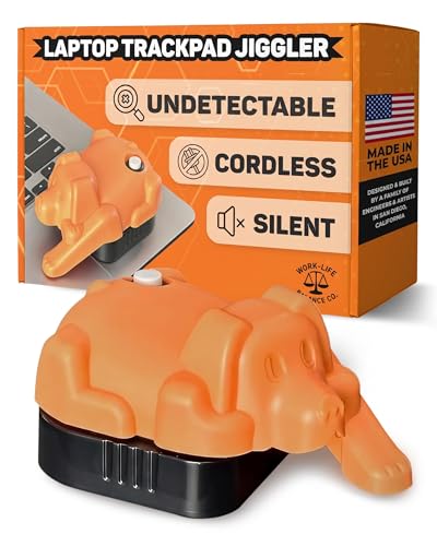 Trackpad Mouse Jiggler Device, Silent, Cordless Undetectable Mouse Mover | Doesn't Work on Dell, Cute Dog Figurine, Touchpad Jiggler Shaker, No USB, No Software, Keeps Laptop PC Screen Active, Wiggler - color: Orange Dog