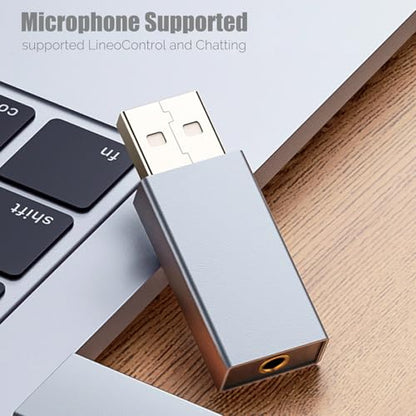 2 Pack USB to 3.5mm Jack Audio Adapter,USB to 3.5mm TRRS Female Headset | External Stereo Sound Card,for PS4/PS5/Headphone/Mac/Linux/Laptop/Desktops/Docking Station