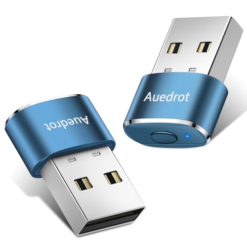 AUEDROT Mouse Jiggler Undetectable Metal USB Mouse Mover with Switch Button, Automatic Mini Mouse Shaker with 2 Jiggle Modes, Driver-Free, Plug and Play, Keep Computer/Laptop Awake, Blue, 2 PCS - color: Blue, style: 2 PCS