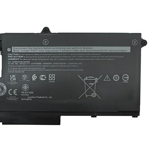 293F1 Battery Replacement for Dell Latitude 5330 7330 7430 7530 / Latitude 5330 7330 7430 7530 2-in-1 P133G P134G P135G P138G Series FK0VR FKOVR 01VX5 404T8 08H6WD 0HFN8K 0PX0GF 11.25V 41Wh - size: 10.59*4.37*1.22 inch 293F1