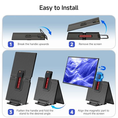 Large Portable Monitor 24 inch - 1080P FHD 100Hz Travel Monitor, 125% sRGB IPS Laptop Screen Extender, VESA Compatible, Height Adjustable Detachable Stand with USB-C HDMI for Work Gaming Office Home - size: 24 inch FHD