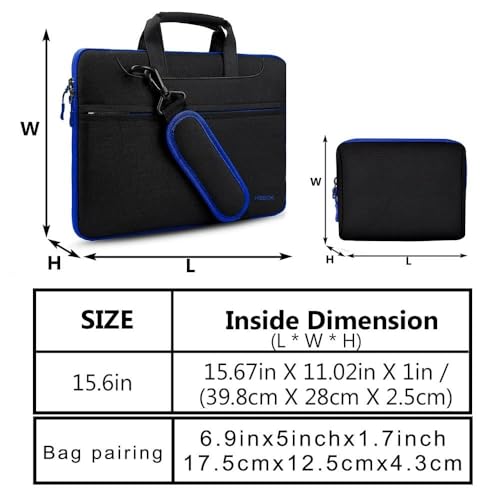 Hseok Laptop Shoulder Bag 15-15.6 inch Shockproof Water-Resistant HandBag with Small Case Compatible with MacBook Pro Neo 16" M5 M4 M3 M2 M1, Mac Pro Air 15", XPS 15/16, Most 15" 15.6" 16",BK-blue - color: Black-blue, size: 15"-15.6"
