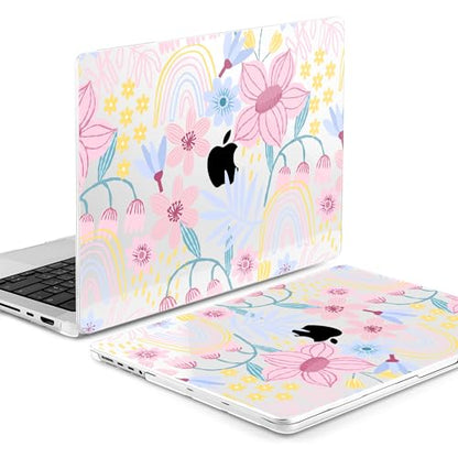 TWOLSKOO Compatible with MacBook Pro 14 inch Case M5 2026 2025-2021 Release M4 M3 M2 M1 Pro/Max Chip, Plastic Hard Shell & Keyboard Cover & USB C to USB Adapter & Screen Film, Floral Spring - color: Floral Spring