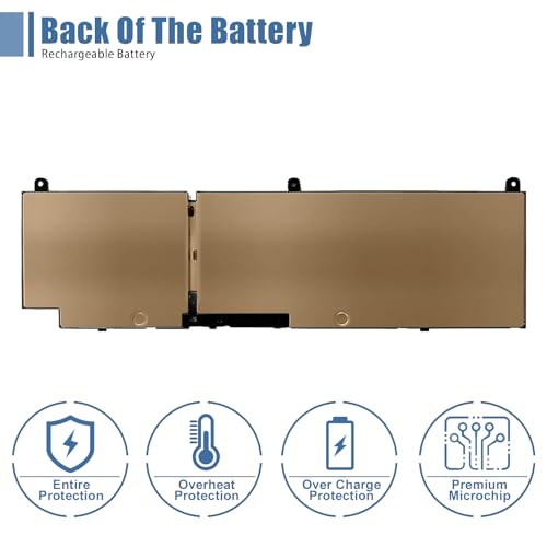PKWVM Laptop Battery Replacement for Dell Precision 7550 7750 7760 7560 Series C903V CR72X 0CR72X 0447VR 068N03 11.4V 7922mAh 95Wh - size: 11.14*2.95*0.37 inch PKWVM