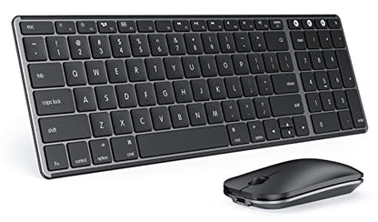 seenda Bluetooth Keyboard and Mouse Combo for Mac, SKM64-2 Rechargeable Silent Wireless Keyboard Mouse Compact Slim, 3 Multi-Device Connection, Compatible for Mac MacBook Pro/Air iPad, Black Gray - color: Black Gray