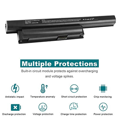 Futurebatt 6Cell Laptop Battery for Sony Vaio VGP-BPS22 VGP-BPS22A VGP-BPL22 VGP-BPS22/A VPC-E1Z1E VPC-EA - size: BPS22 12.13 3.15 1.77in