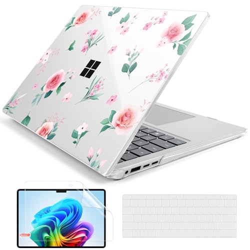 Batianda Artistic Case for Microsoft Surface Laptop 15 inch, Peach Rose | Fits Surface Laptop for Business 8th Edition 2026 & Surface Laptop 7 2024, 4-in-1 Accessories Bundle, Slim Durable Hard Shell - color: Peach rose