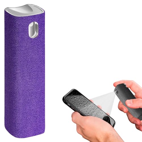 IO CLEAN Mini Screen Cleaner Spray – Finger Proof Screen Cleaner for Smartphones, iPads, MacBooks, Laptops, Car Screens, Touchscreens – 3in1 Mist Cleaner, Microfiber Cloth and Protective Cover -Purple - color: Purple