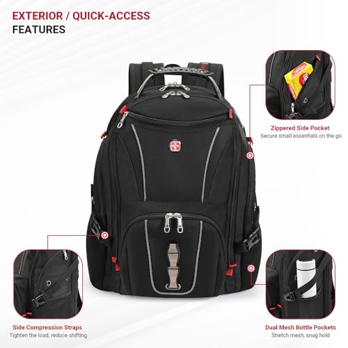 star cloud Rolling Laptop Bag with Wheels & 17 Inch Laptop Backpack Bundle, Business Travel Carry On Set with USB & Type-C Charging Ports