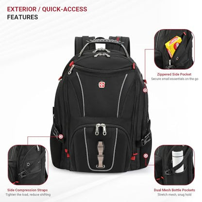 star cloud Rolling Laptop Bag with 4 Spinner Wheels & 17.3" Laptop Backpack Bundle – Business Travel Carry On Set with USB & Type-C Charging Ports