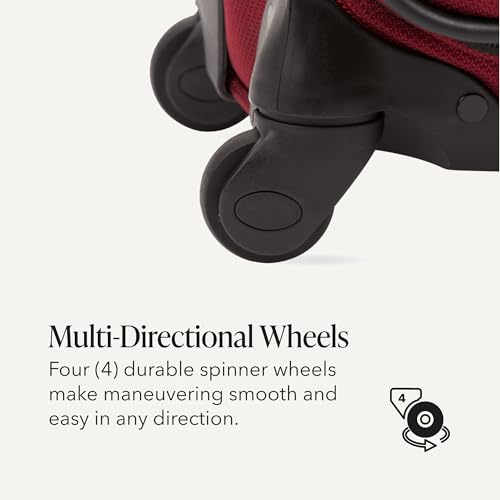 SWISSGEAR Sion Carry-On Spinner Luggage, Softside Expandable, Lightweight Suitcase, Burgundy, 22.75-Inch - color: Burgundy, size: Carry-On