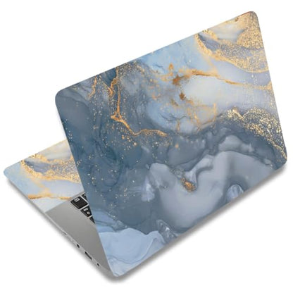 SUPERDANT 3 Pcs Grey Gold Marble Laptop Skin 14.9x10.6in Trimmable PVC Notebook Decal Reusable Cover for 12 13 14 15 15.6 Inch Notebook Surface Grey Gold Sticker Kit - style: Grey Gold Marble