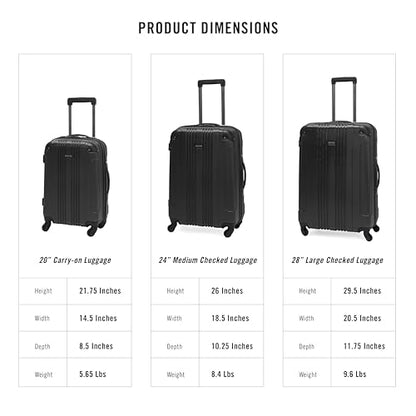 Kenneth Cole REACTION Out of Bounds Lightweight Hardshell 4-Wheel Spinner Luggage, Charcoal, 2-Piece Set (20" & 28") - color: Charcoal, size: 2-Piece Set (20" & 28")