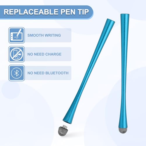 PATIKIL 5 Pcs Slim Waist Stylus Pens for Touch Screens, 2 in 1 High Sensitivity Universal Pen Capacitive Stylus for Phone Tablets Laptop Touch Screen Devices, Blue - color: Sky Blue