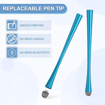 PATIKIL 5 Pcs Slim Waist Stylus Pens for Touch Screens, 2 in 1 High Sensitivity Universal Pen Capacitive Stylus for Phone Tablets Laptop Touch Screen Devices, Blue - color: Sky Blue