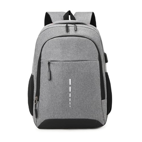 Anti Theft College Backpack With USB Charging Interface Waterproof Large Multi Pocket Laptop Travel Nylon Backpacks for Men Women Business Commuter Backpacks Daily Work Travel Airplane Use Grey - color: Grey