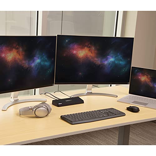 StarTech USB-A Dual Monitor Dock, HDMI & 4K DP, 4x USB-A, Ethernet, TAA | DisplayLink for Windows, macOS, ChromeOS; single DP 4K 30Hz or HDMI 2560x1440, always-on charging, headset, Kensington slot - size: Dual Monitor, style: DP 4K | HDMI | 4 x USB 3.0