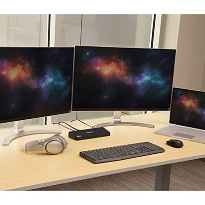 StarTech USB-A Dual Monitor Dock, HDMI & 4K DP, 4x USB-A, Ethernet, TAA | DisplayLink for Windows, macOS, ChromeOS; single DP 4K 30Hz or HDMI 2560x1440, always-on charging, headset, Kensington slot - size: Dual Monitor, style: DP 4K | HDMI | 4 x USB 3.0