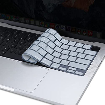 MOSISO Keyboard Cover Skin Compatible with MacBook Air 15 inch M3 M2 | A3114 A2941/Air 13.6 A3113 A2681/Pro 14/16 M4 M3 M2 M1, Baby Blue - color: Baby Blue