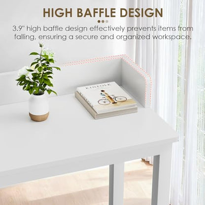 Clevich Overbed Table with Wheels, 16" D x 71" W x 41" H Mobile Bed Desk | Queen Full Size Mobile Computer Desk with eavy Duty Metal Leg, Standing Laptop Cart, for Bedroom, Living Room - color: White