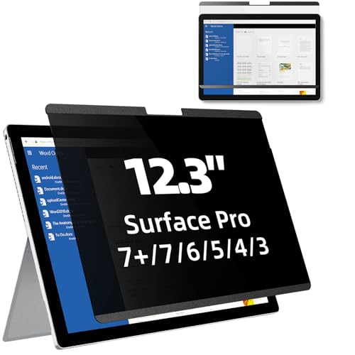 Mamol Magnetic Privacy Screen for 12.3 inch Surface Pro 7 Plus/7/6/5/4/3, Removable Anti Glare Blue Light Filter, Anti-Spy Screen Protector for Microsoft Surface Pro 7+, Pro 7, Pro 6, Pro 5, Pro 4/3 - size: 12.3 inch Surface Pro 7+/7/6/5/4/3