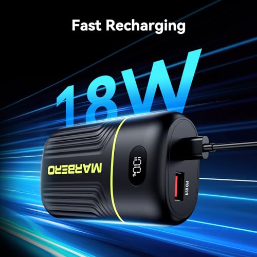 MARBERO Portable Charger 10000mAh Mini Power Bank USB C in&out Fast Charging Battery Pack Compact External Phone Powerbank Compatible with iPhone 16 15 14 13 12 Samsung S22 S21 Google AirPods iPad etc - color: Black